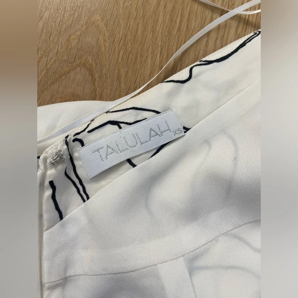 TALULAH Halter Wrap Midi Dress XS | White Floral Minimal Chic Summer Dress - Picture 6 of 12